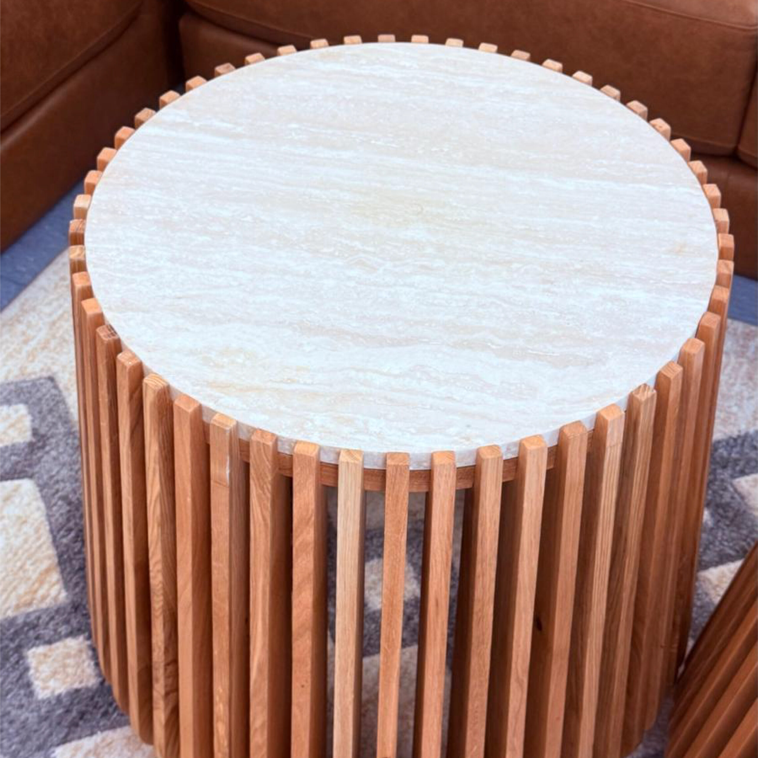 Lume Side Table (Travertine)